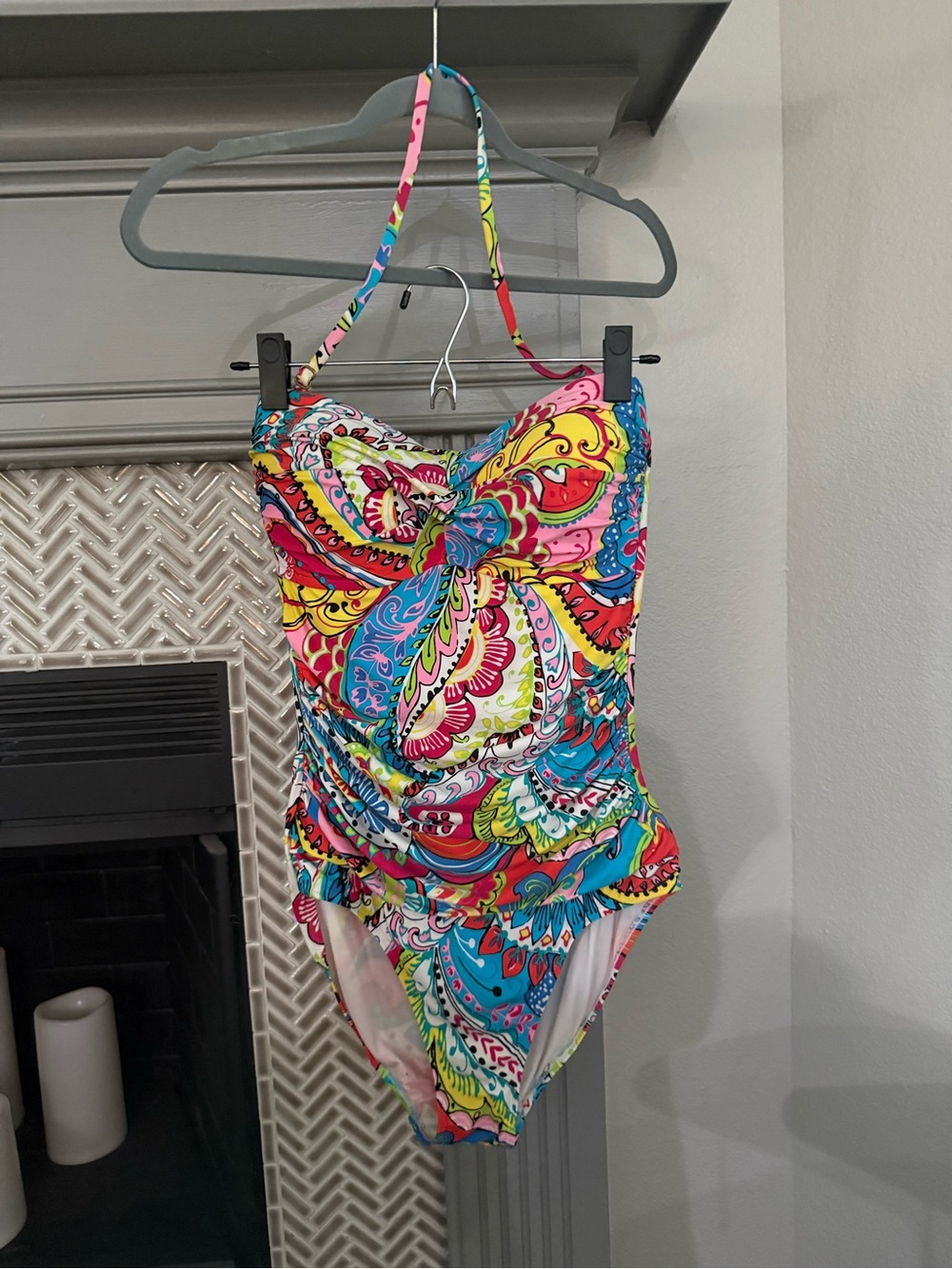 Anne Cole Bright Multicolor Paisley One-Piece Swimsuit